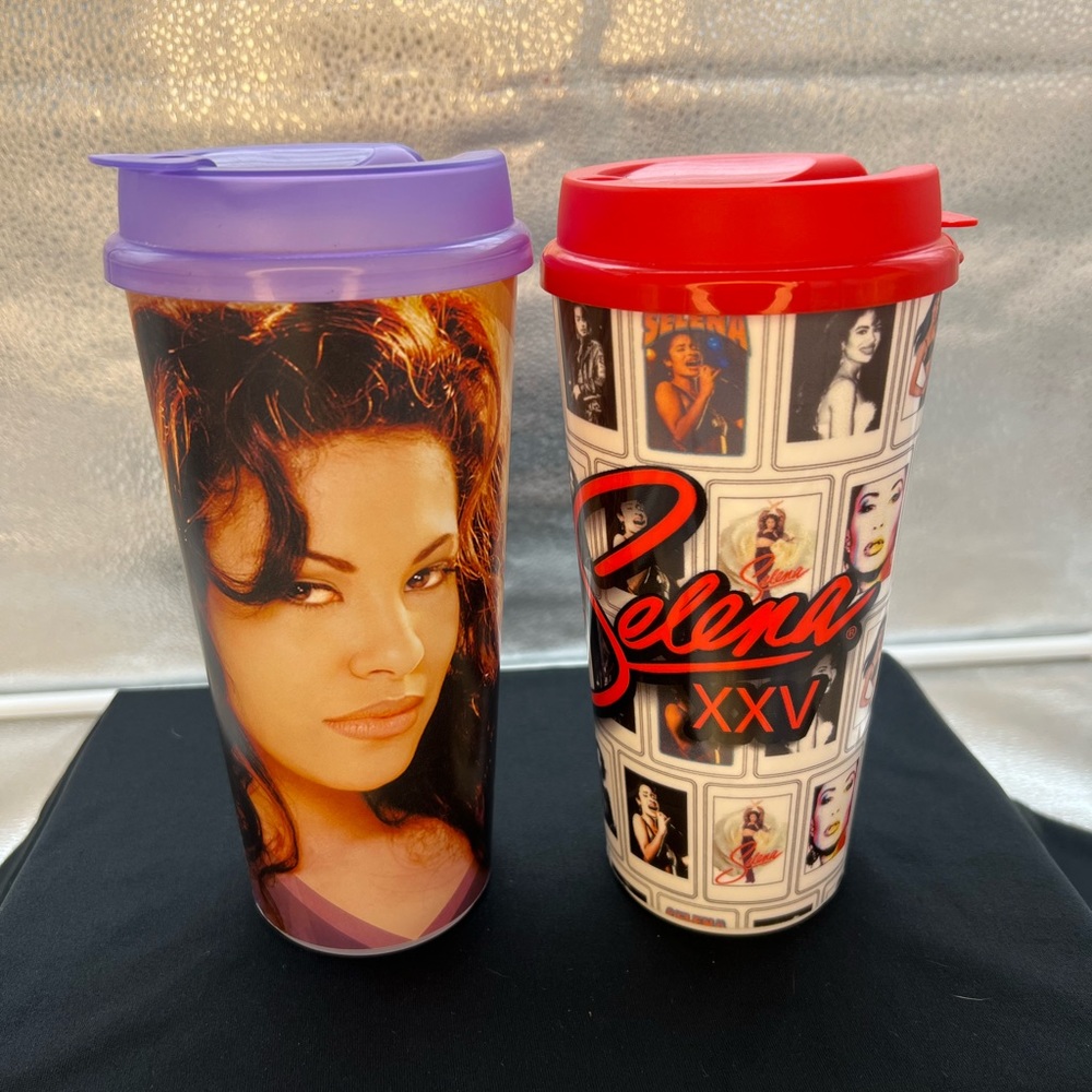 Selena Quintanilla Stripes Lot of 2 Refillable Cups 2020 25th Anniversary